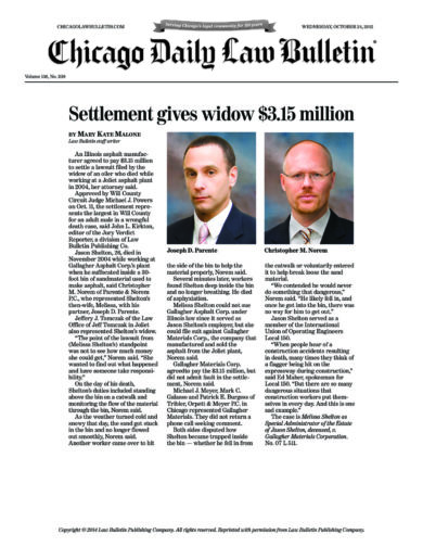 Settlement gives widow $3.15 million