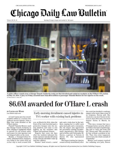 $6.6 Mil awarded for O’Hare L crash