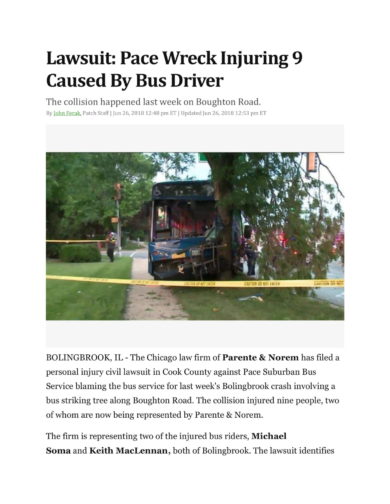 Pace Wreck Injuring 9 Caused By Bus Driver