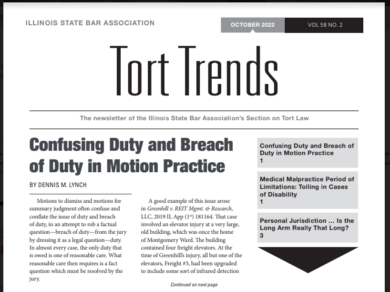 Parente & Norem Trial Attorney, Dennis M. Lynch, Published in ISBA’s ‘Tort Trends’