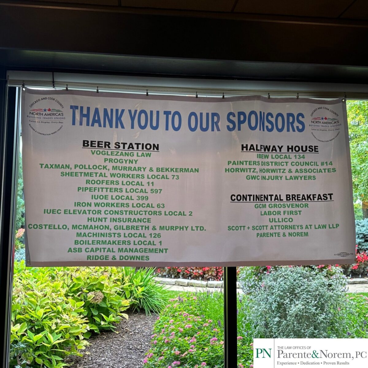 P&N BLOG | The Law Offices of Parente & Norem, P.C. Supports Chicago & Cook County Building Trades Golf Outing