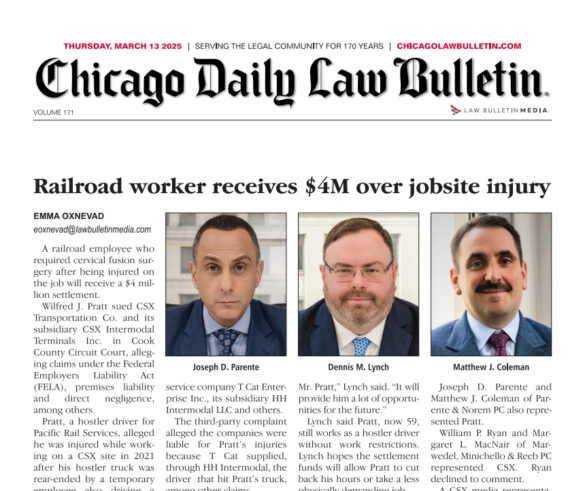 Railroad Worker Wins $4 Million Settlement After Workplace Injury